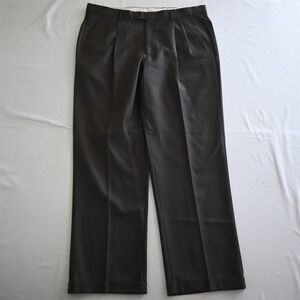 Angelico Italy Made 40x32 Brown‎ 100% Wool Pleated Cuffed Mens Dress Pants